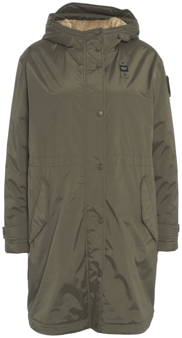 Blauer Parka con cappuccio Groen