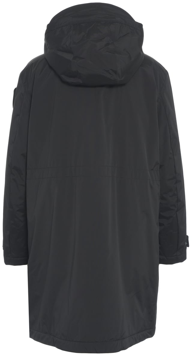 Blauer Parka con cappuccio Zwart