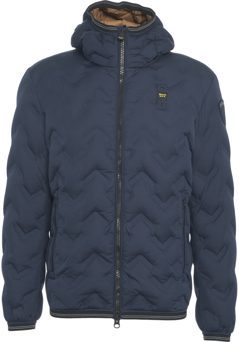 Blauer Hooded quilted jacket Blauw