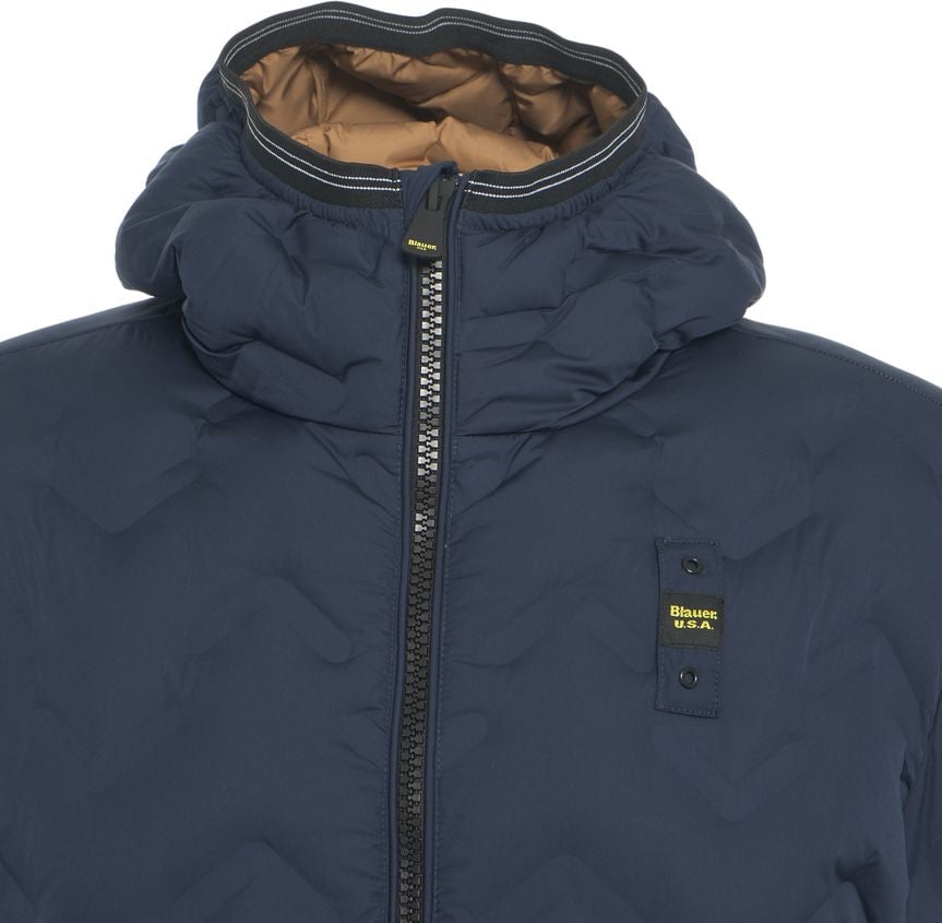 Blauer Hooded quilted jacket Blauw