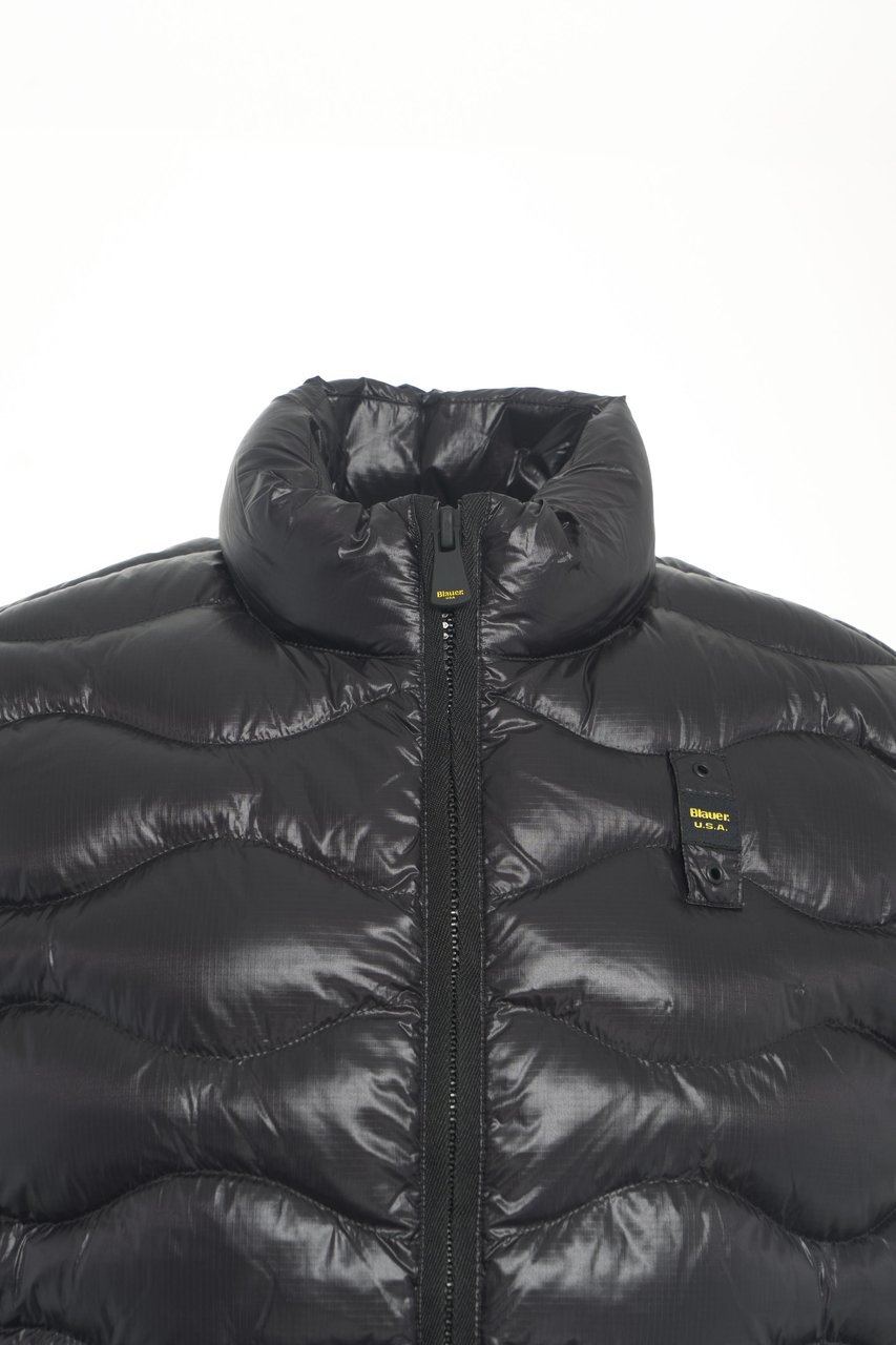 Blauer Quilted gilet Zwart