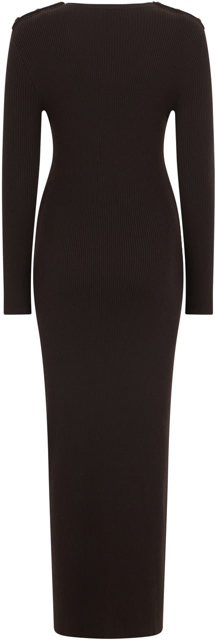 Blazé Milano Long ribbed dress Bruin