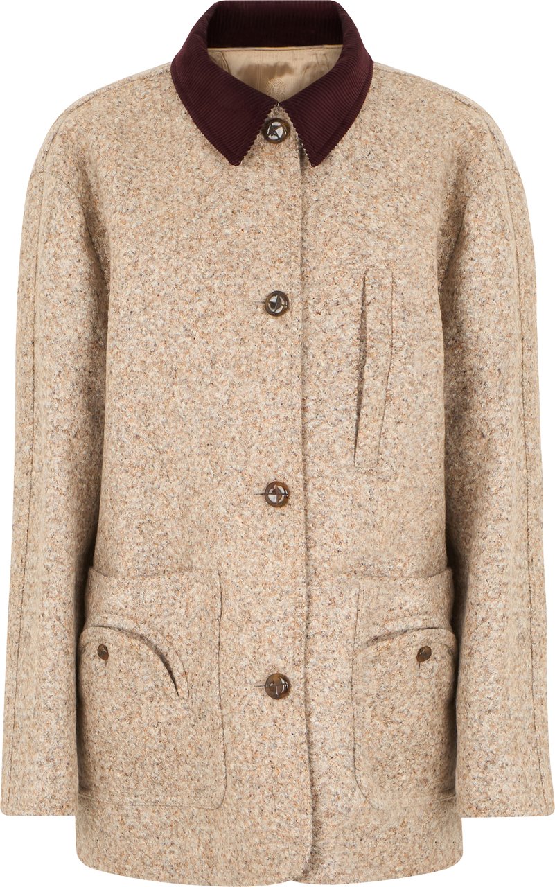 Blazé Milano Jacket in alpaca and wool blend Beige
