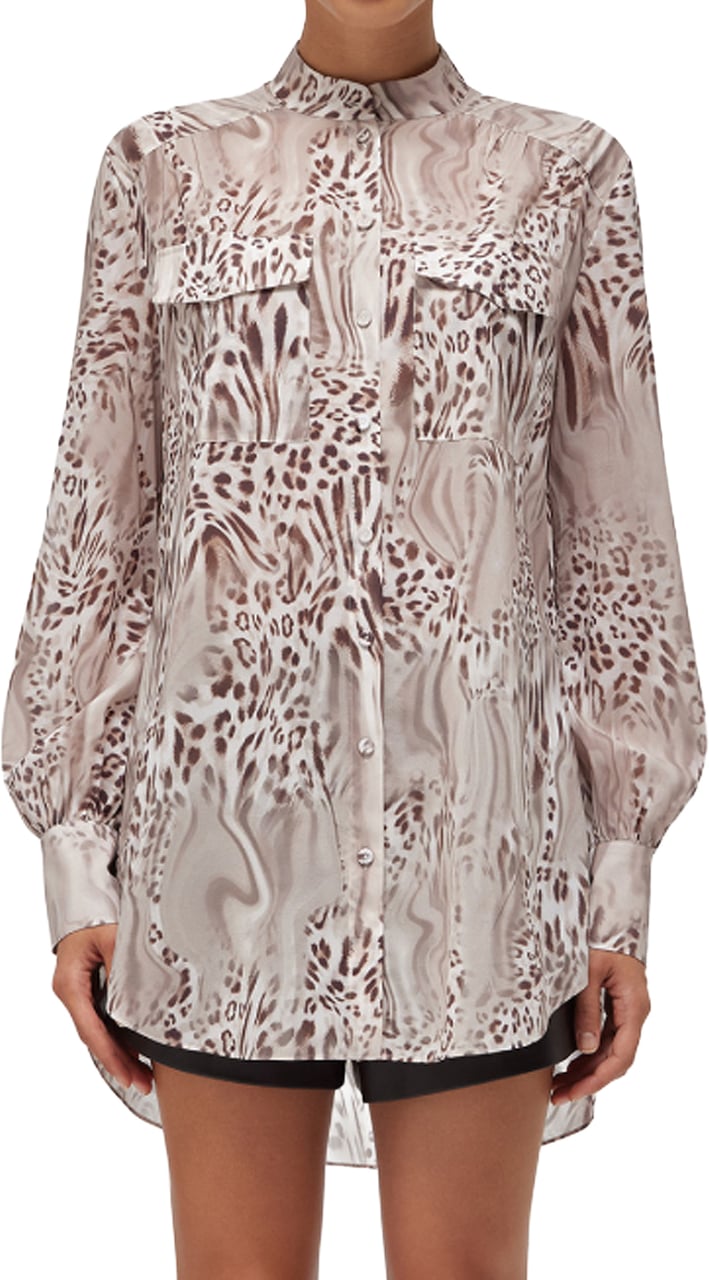 Blugirl Shirts Melted Leopard Beige