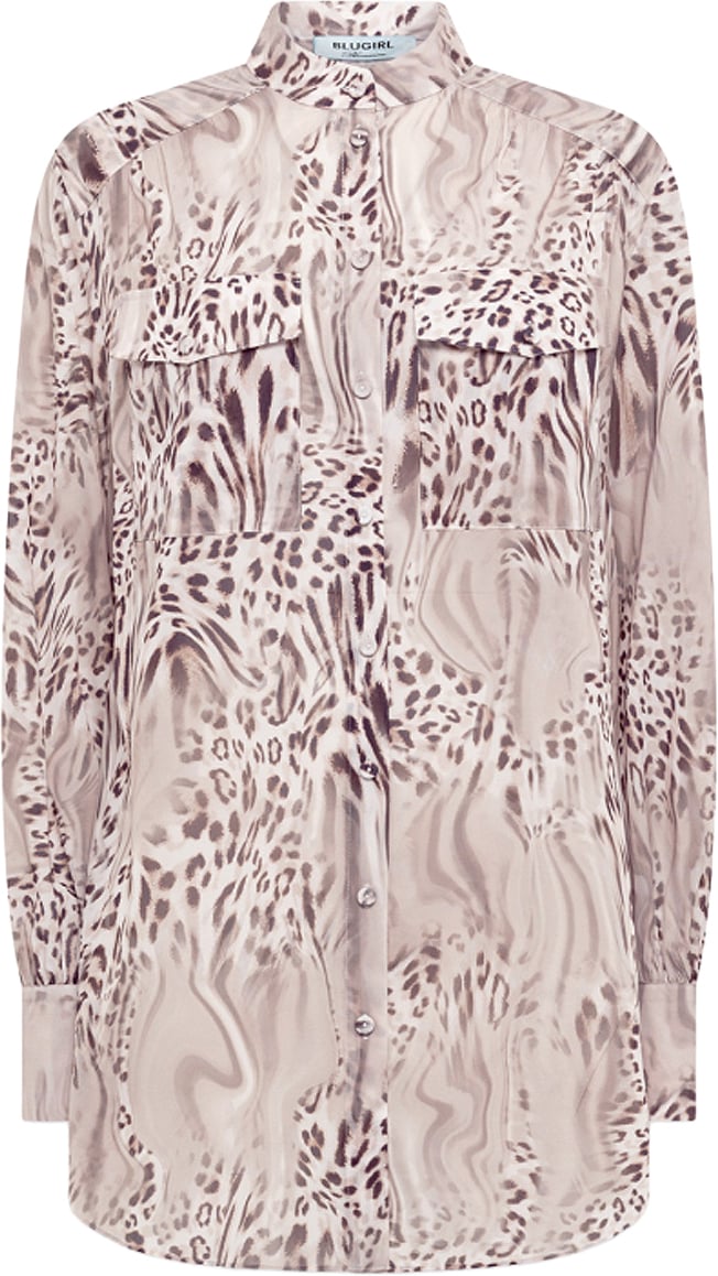 Blugirl Shirts Melted Leopard Beige