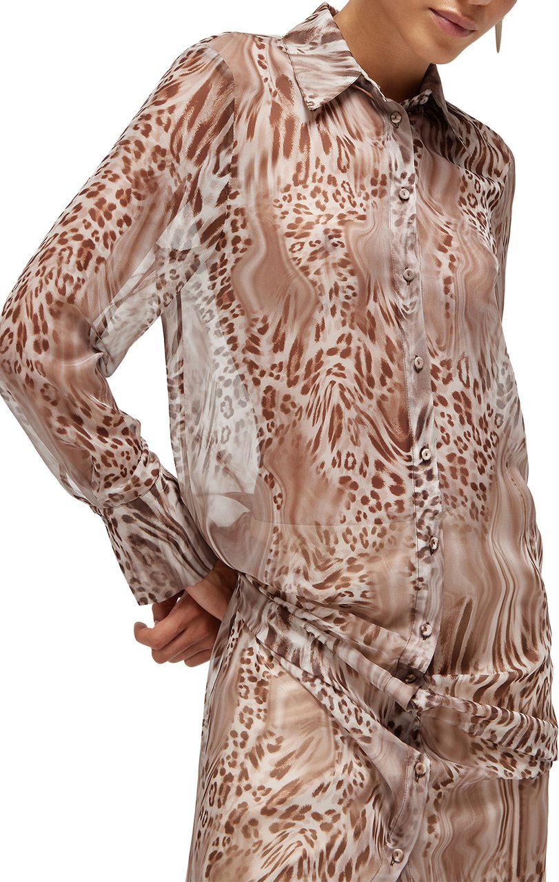 Blugirl Shirts Melted Leopard Beige