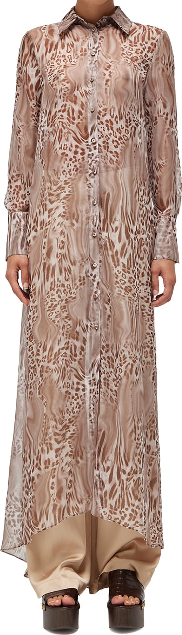 Blugirl Shirts Melted Leopard Beige