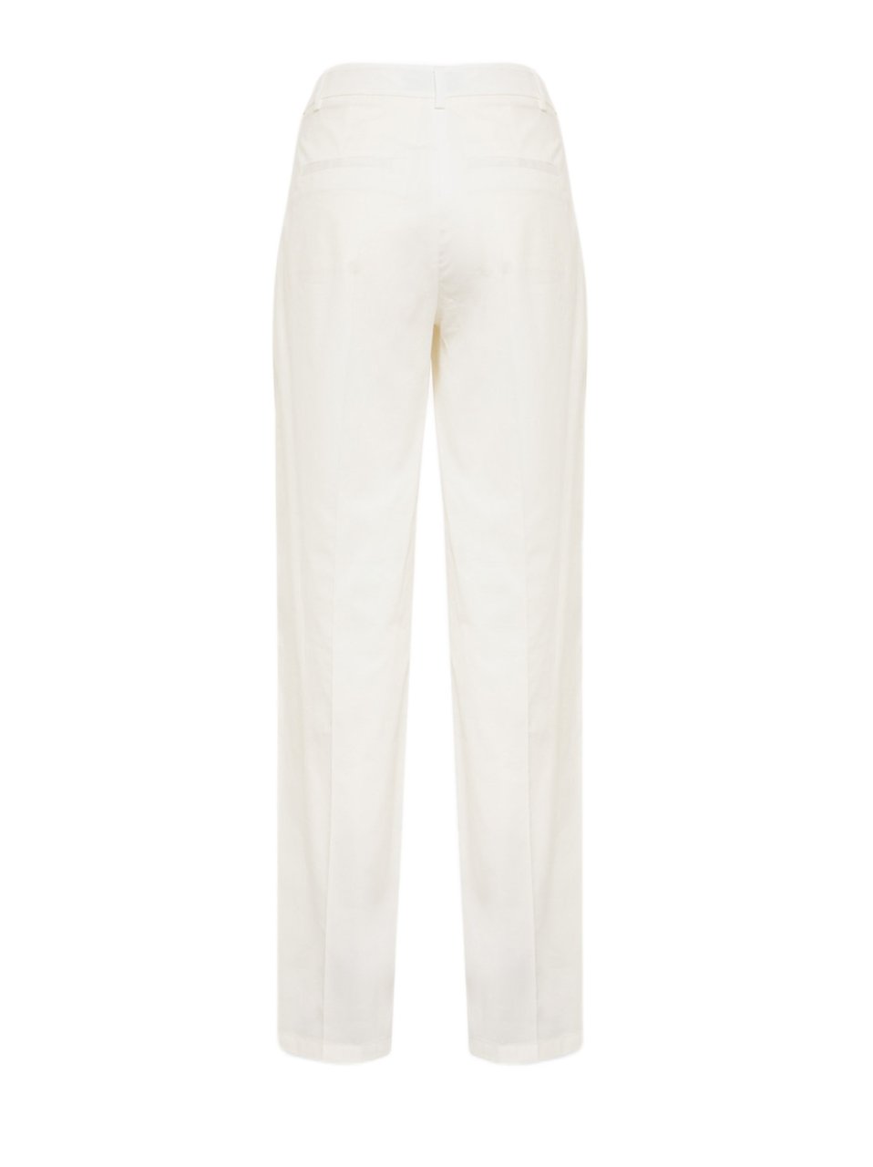 Blugirl White Straight-Leg Trousers With Pressed Crease And Functional Pockets Wit