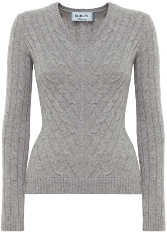 Blugirl Sweaters Gray Light Melange Lichtgrijs