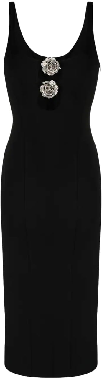 Blumarine abito jer rose black Zwart