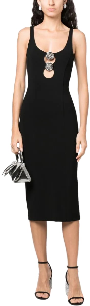 Blumarine abito jer rose black Zwart