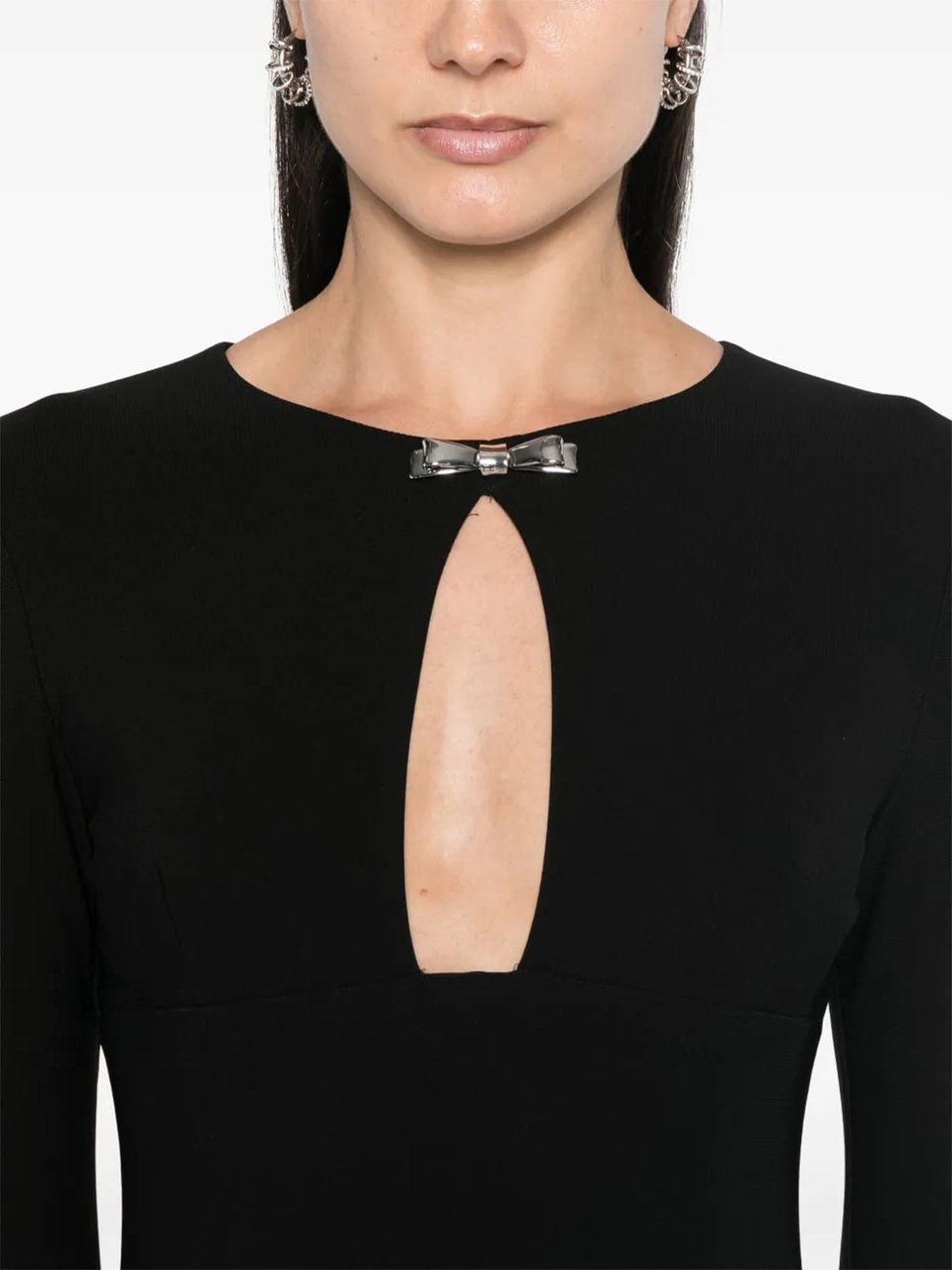 Blumarine Body-Hugging Black Jersey Mini Dress Zwart