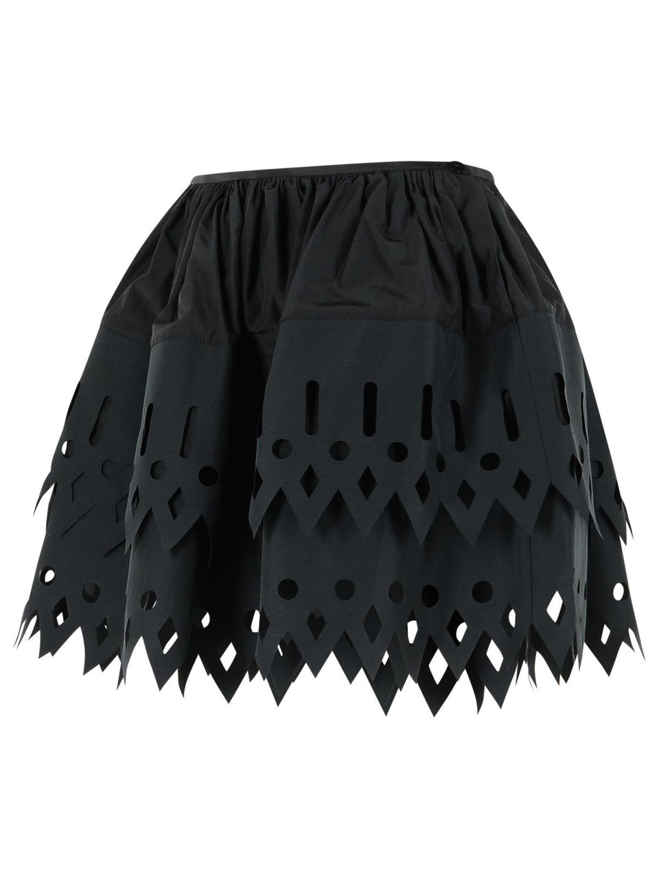 Blumarine 'Tech' Black Cotton Blend Skirt Zwart