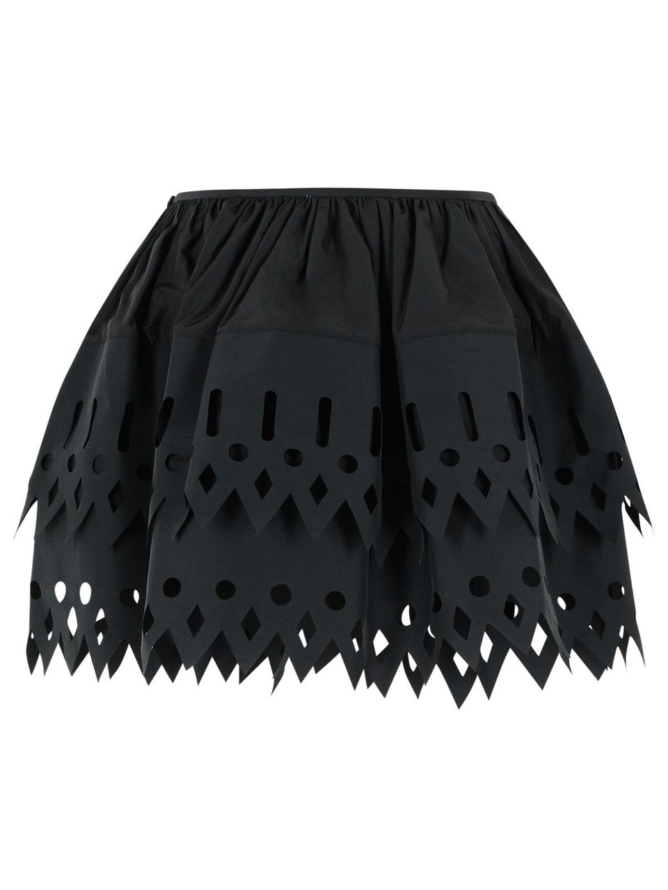 Blumarine 'Tech' Black Cotton Blend Skirt Zwart