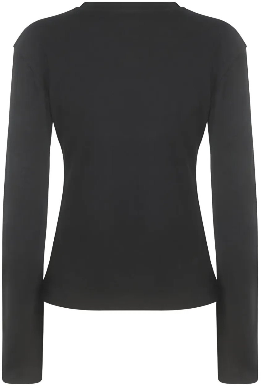 Blumarine t-shirt m/l ric. logo black Zwart