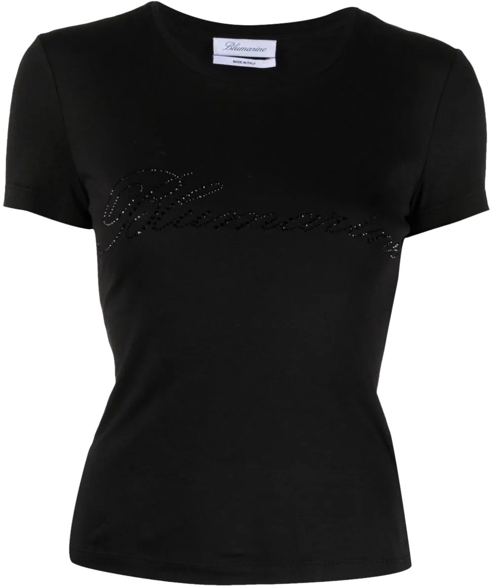 Blumarine t-shirt logo black Zwart