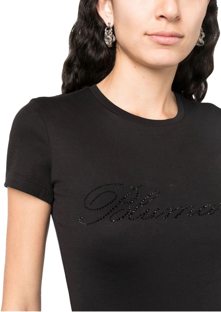 Blumarine t-shirt logo black Zwart