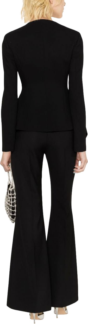 Blumarine Single-Breasted Peplum Viscose Jacket Zwart