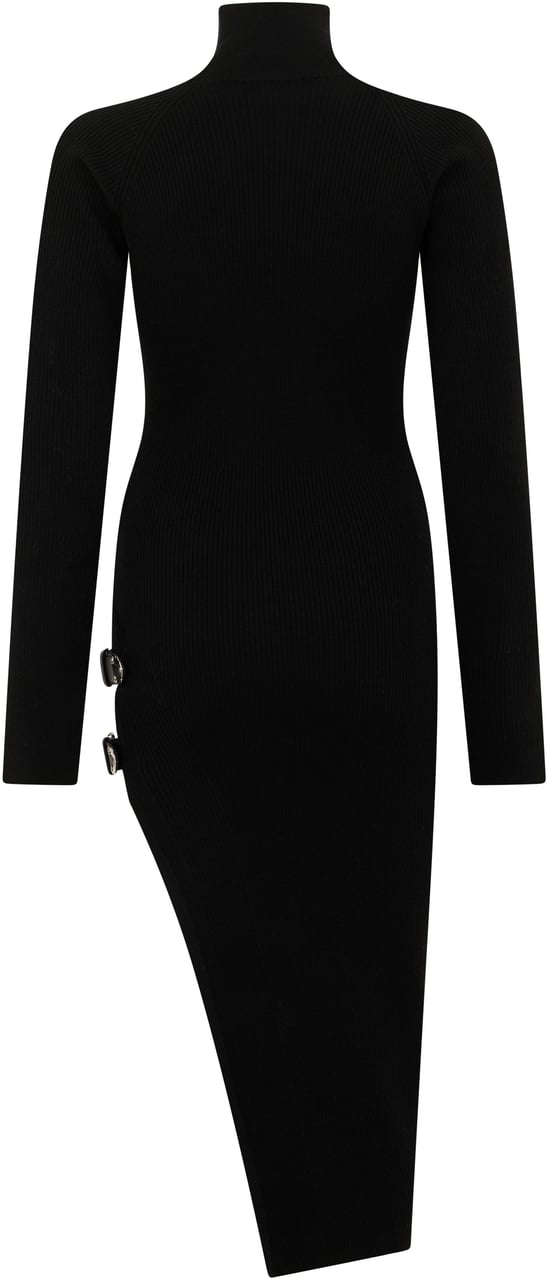 Blumarine Midi dress in knit with buckles Zwart