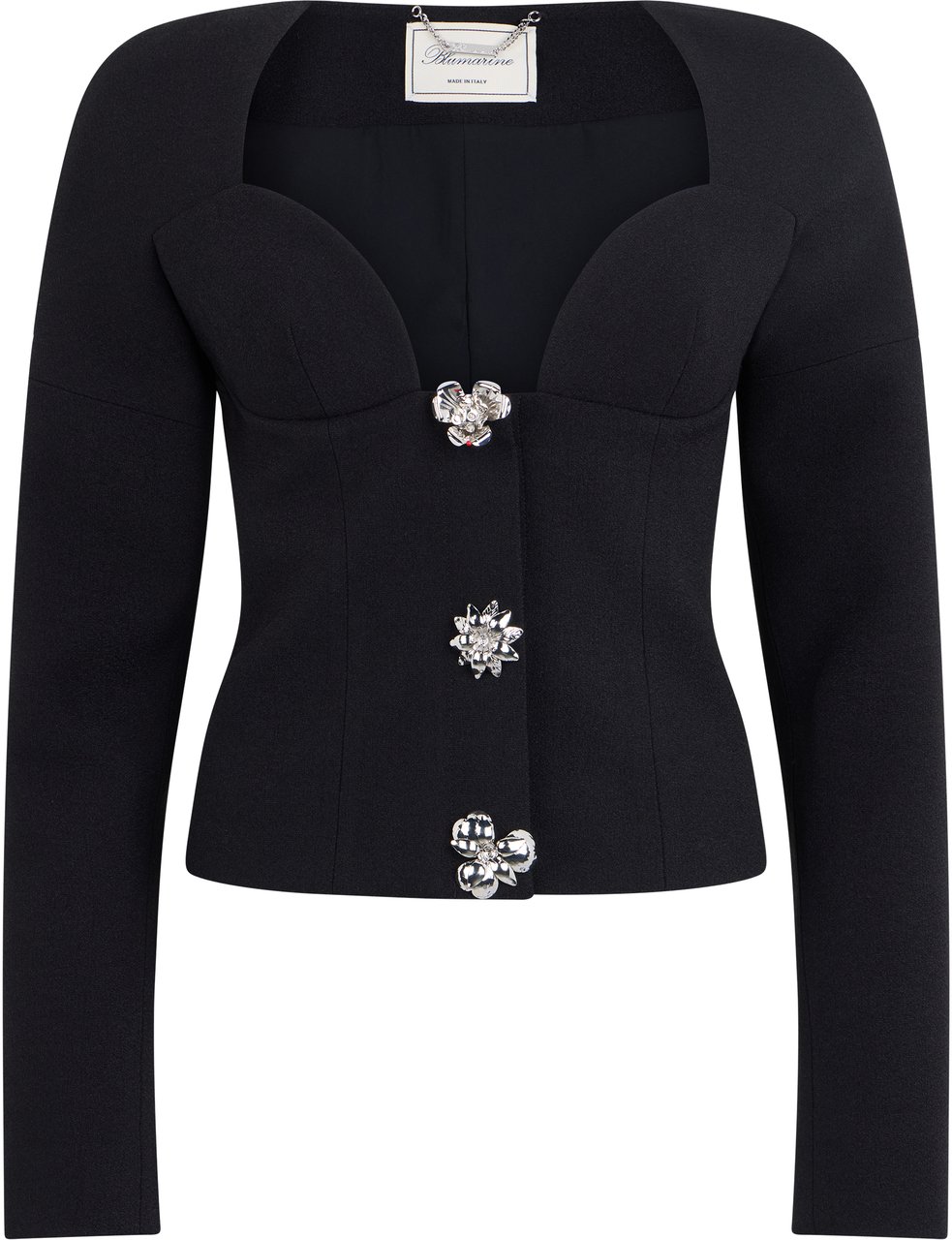 Blumarine Double-breasted blazer in crêpe Zwart