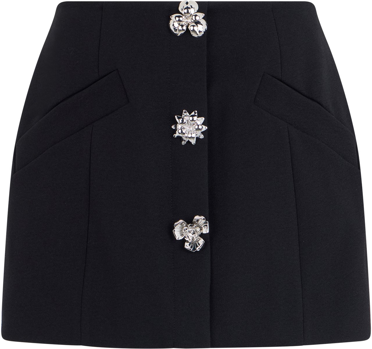 Blumarine Short skirt with decorative buttons Zwart