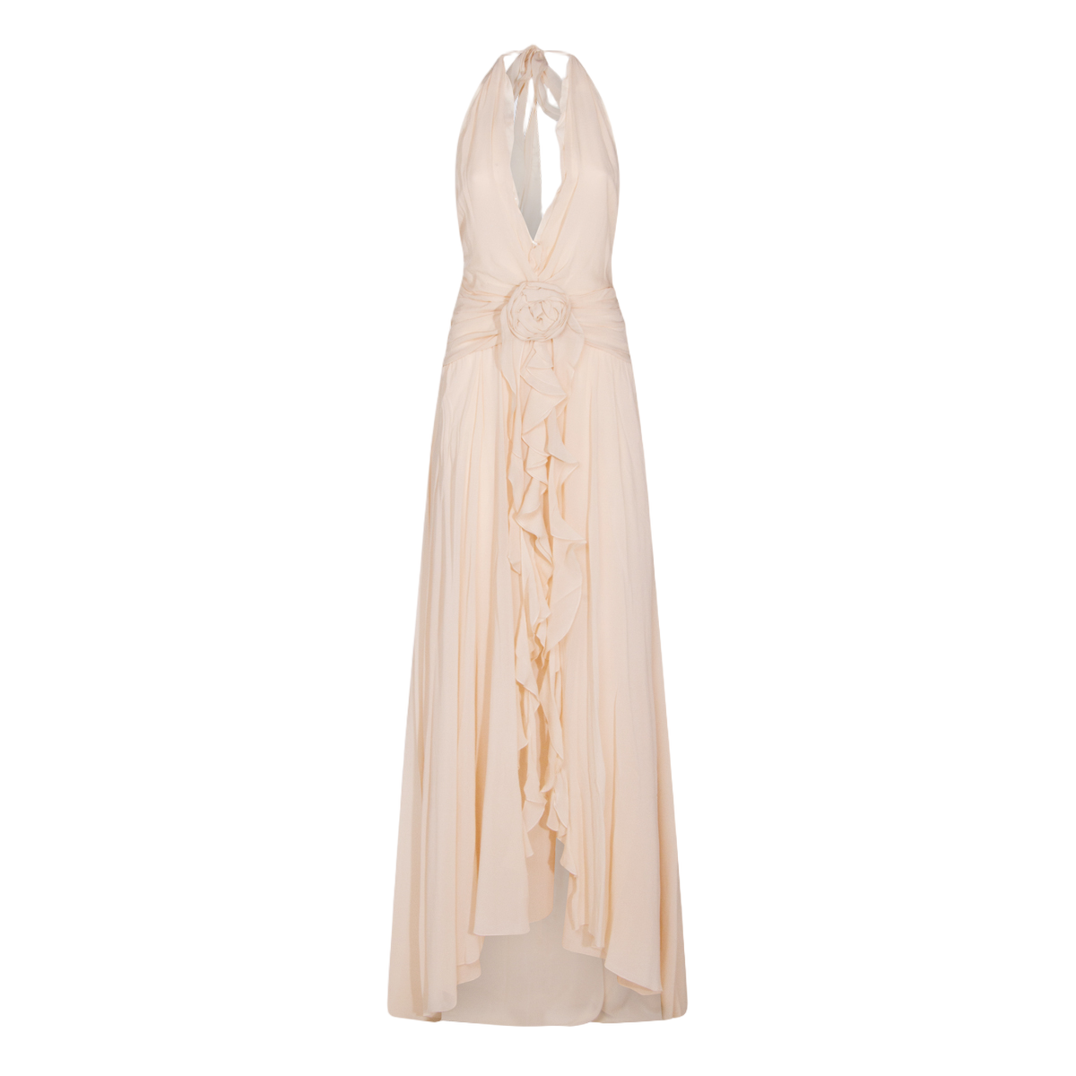 Blumarine Flowing Dress With Delicate Fabric And Subtle Details Neutraal