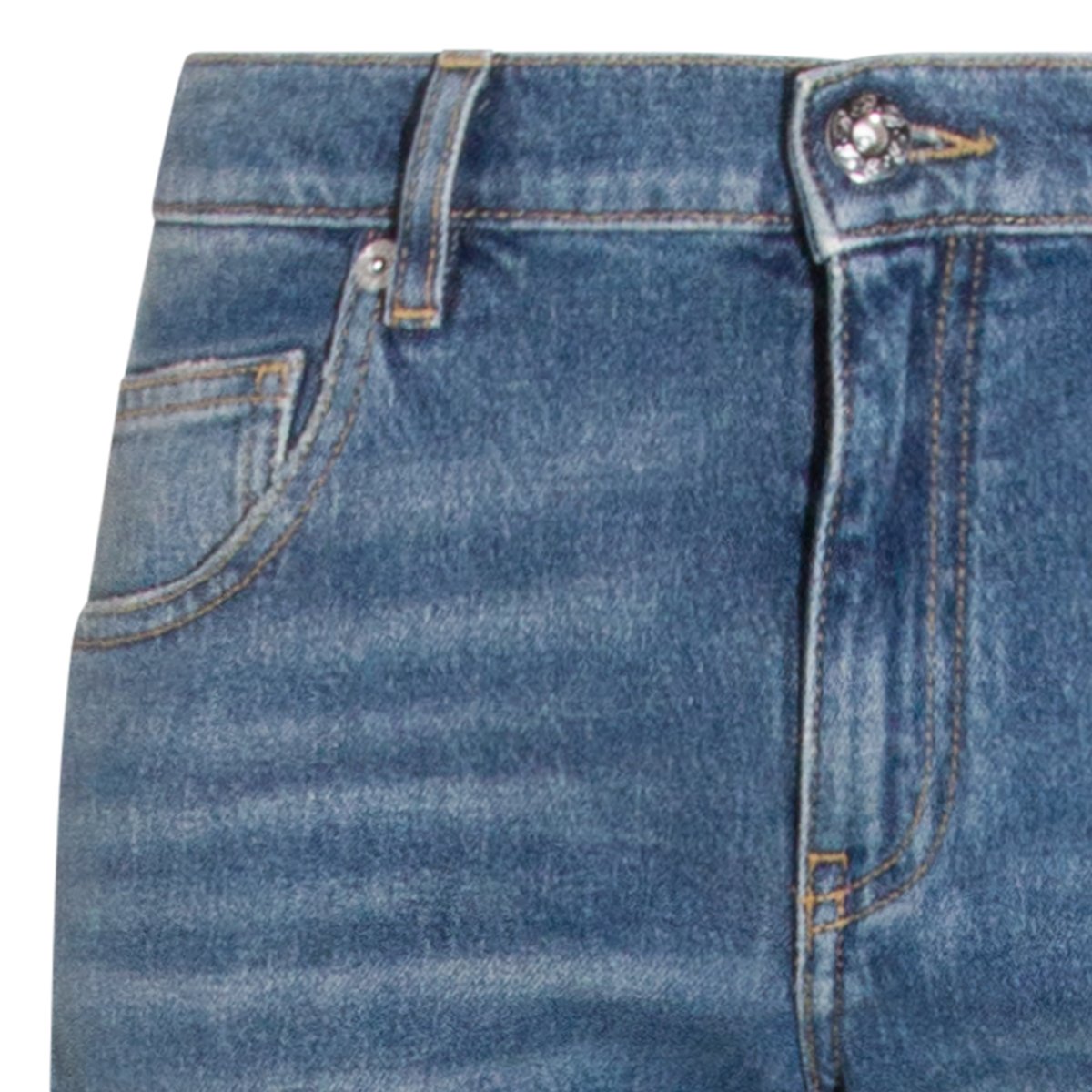 Blumarine Straight-Leg Jeans with Embroidered Logo Detail Blauw