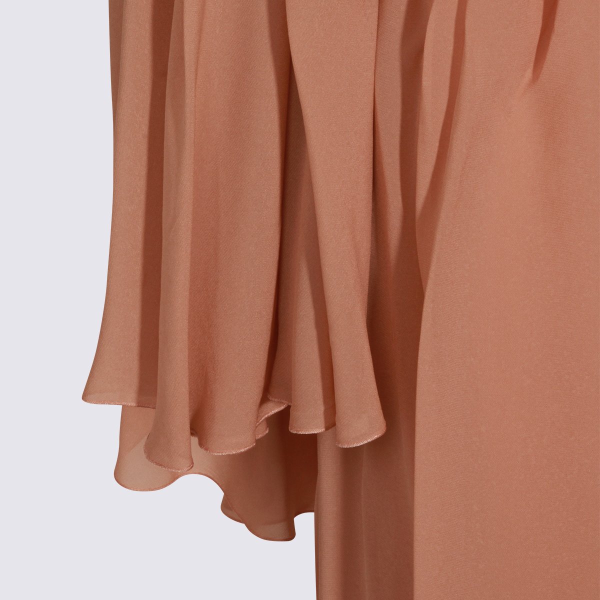 Blumarine Floor-Length Blumarine Dress With Ruffled Bodice And Off-The-Shoulder Sleeves Bruin