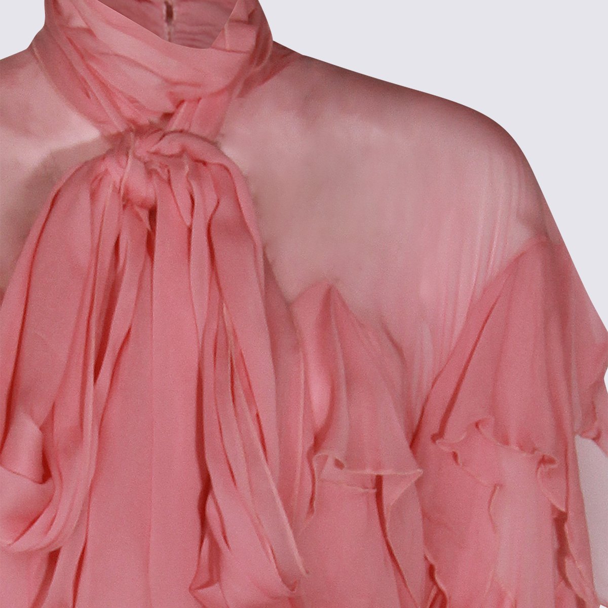 Blumarine Asymmetrical Layered Dress With Bow Tie Detail Roze