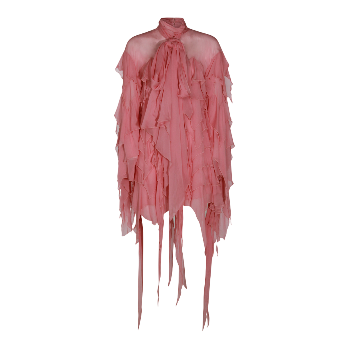 Blumarine Asymmetrical Layered Dress With Bow Tie Detail Roze