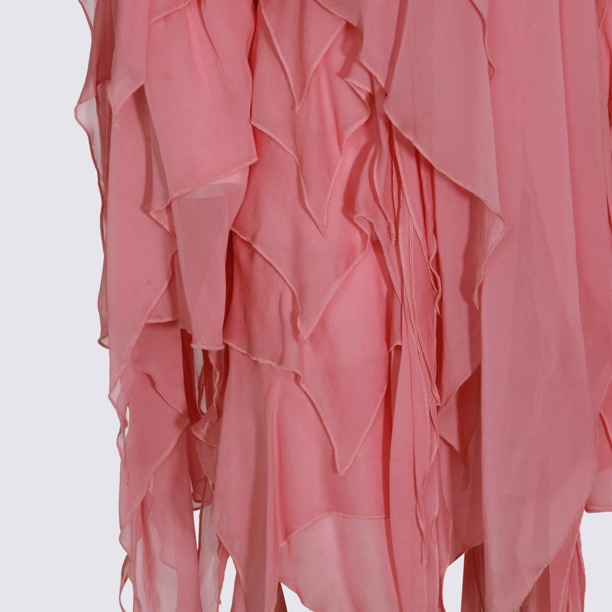Blumarine Asymmetrical Layered Dress With Bow Tie Detail Roze