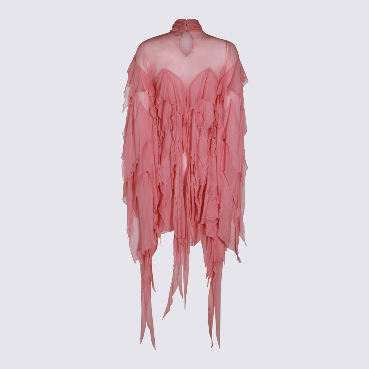 Blumarine Asymmetrical Layered Dress With Bow Tie Detail Roze