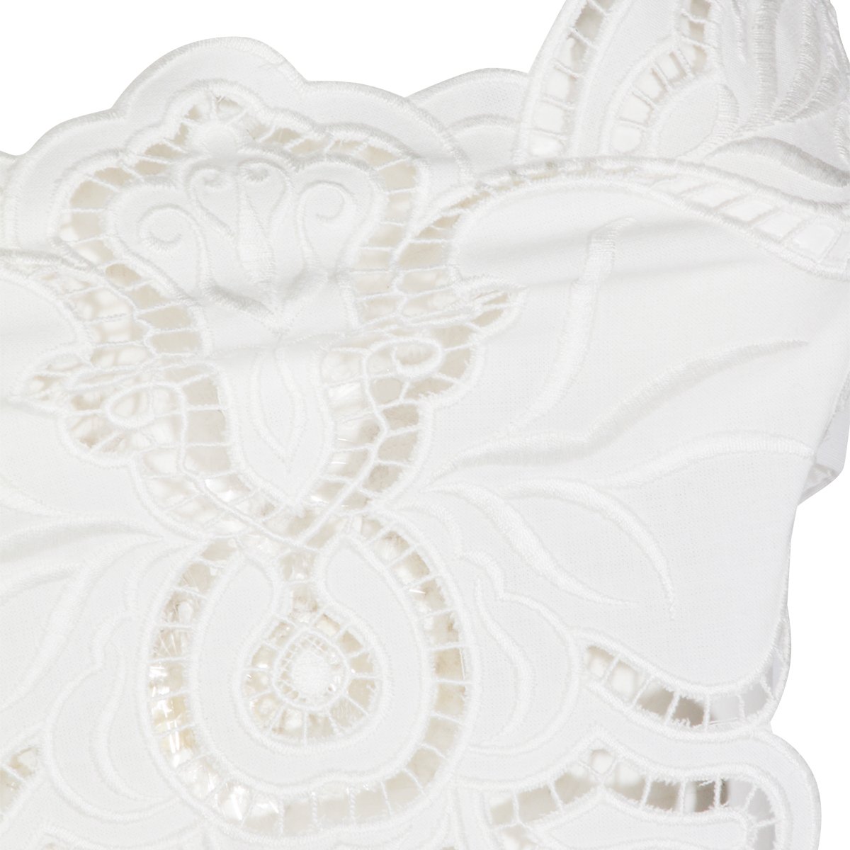 Blumarine White Lace Cropped Top Wit