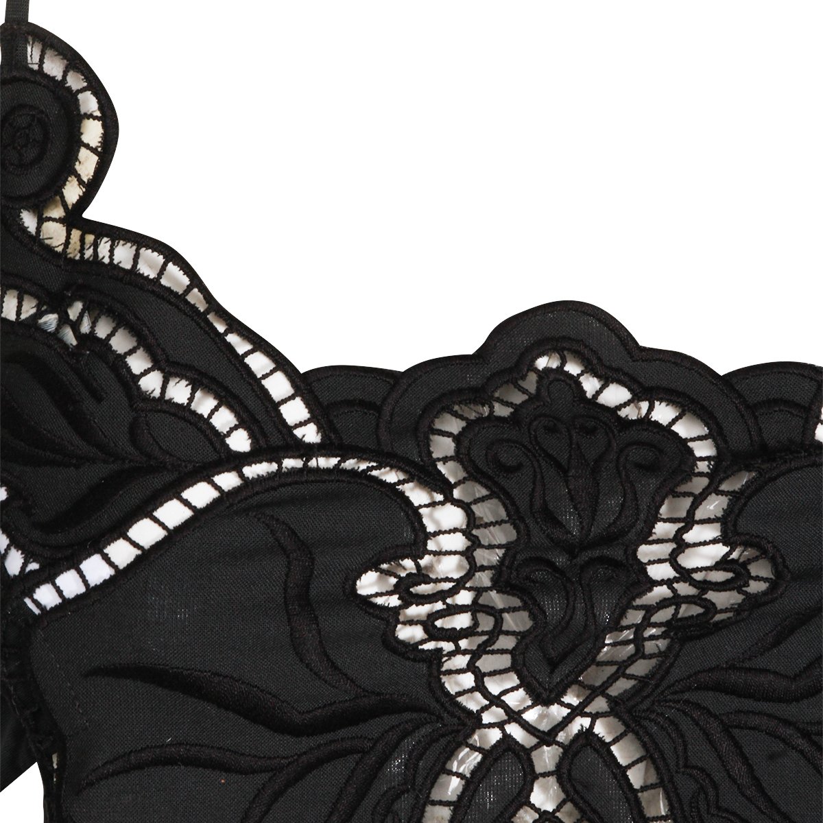 Blumarine Black Lace Cropped Top Zwart