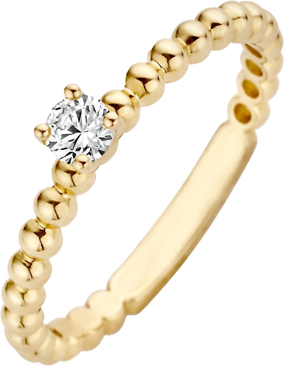 Blush Blush Solitair Ring 1111YZI/54 14k Geelgoud met Bolletje gezet met Briljant geslepen Zirkonia Maat 54 Divers