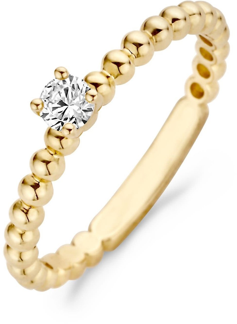 Blush Blush Solitair Ring 1111YZI/54 14k Geelgoud met Bolletje gezet met Briljant geslepen Zirkonia Maat 54 Divers