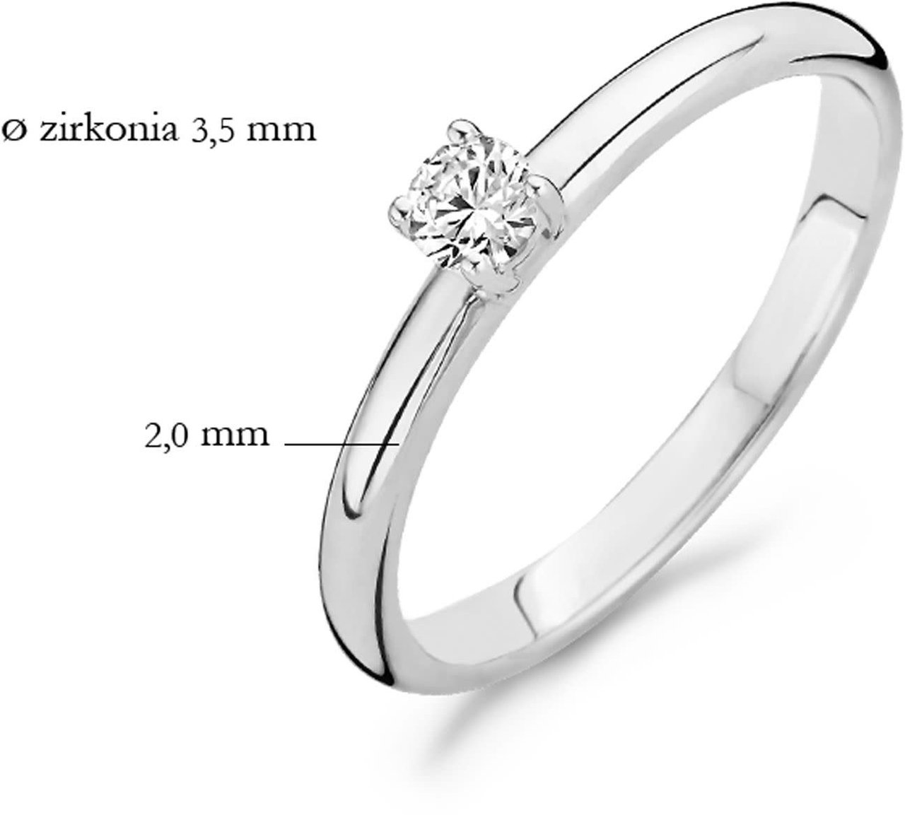 Blush 1112WZI/54 ring 14 krt witgoud met zirkonia Divers