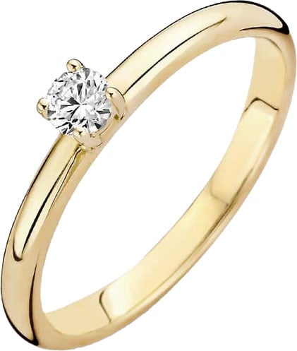 Blush 1112YZI/54 Ring 14 krt geelgoud met zirkonia maat 54 Goud