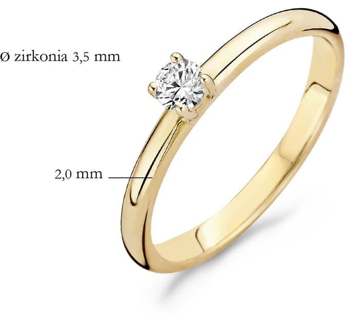 Blush 1112YZI/54 Ring 14 krt geelgoud met zirkonia maat 54 Goud