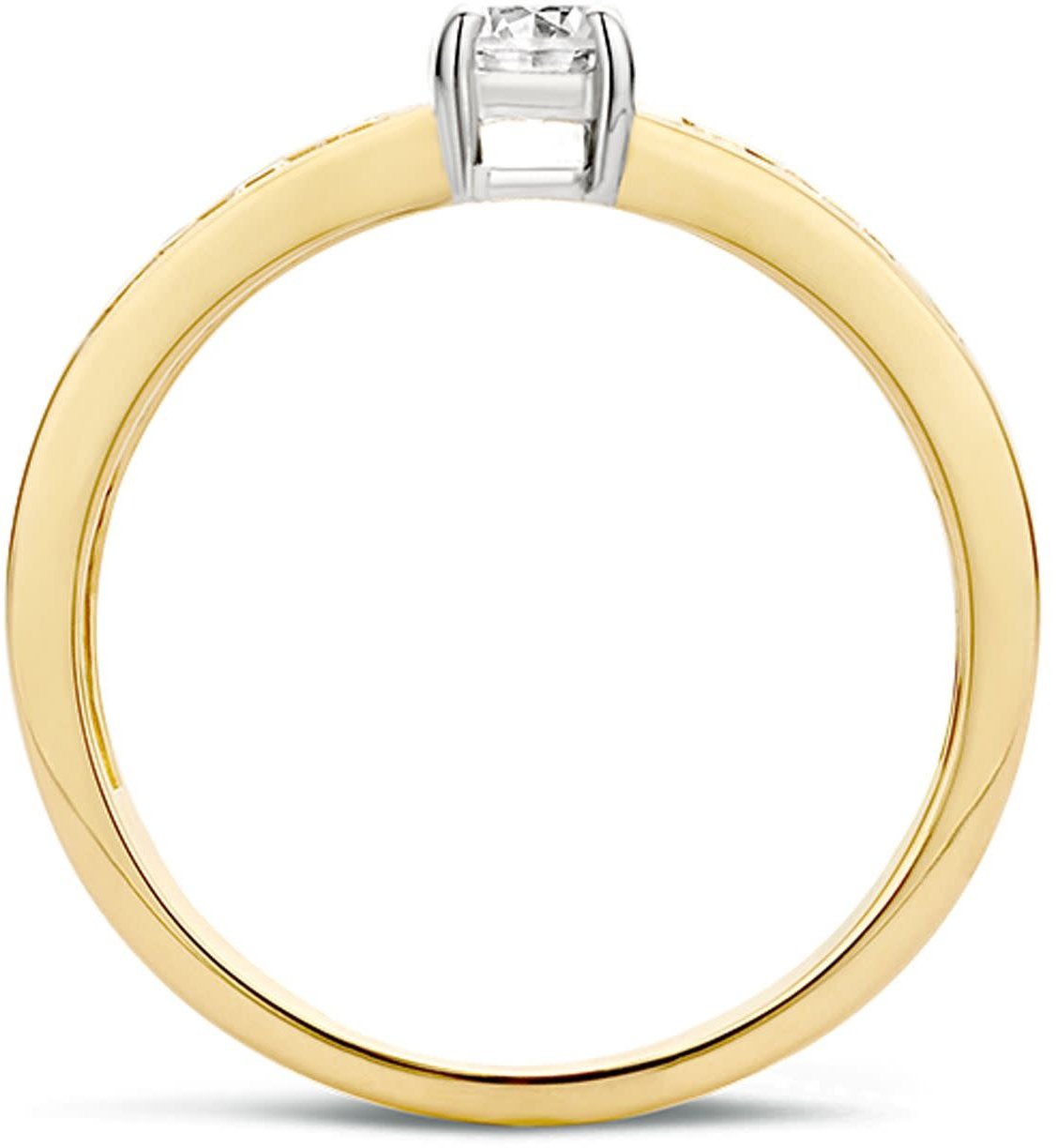 Blush Blush Ring 1125BZI/54 14k Geelgoud gezet met Briljant geslepen Zirkonia Maat 54 Divers