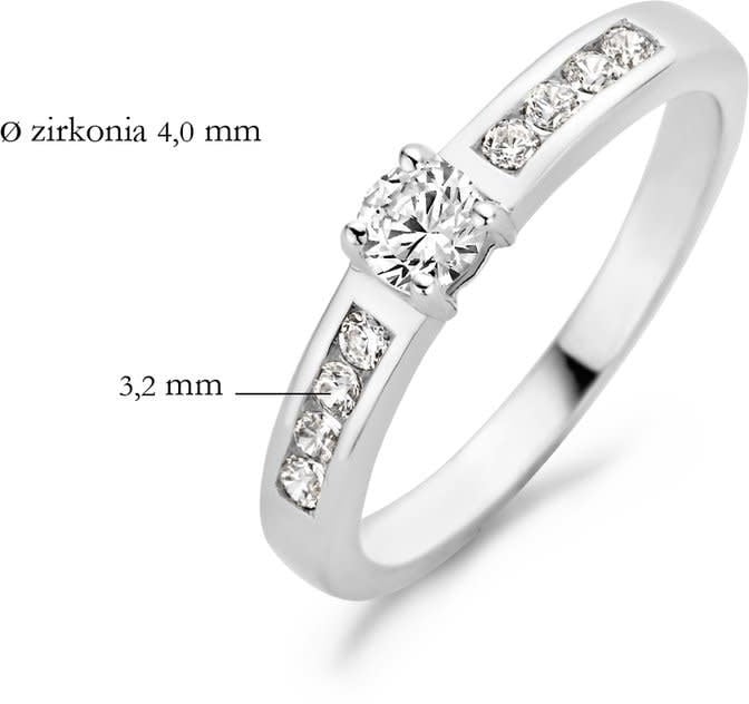Blush 1125WZI/54 Ring 14 krt witgoud met zirkonia maat 54 Divers