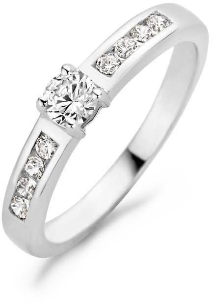 Blush 1125WZI/54 Ring 14 krt witgoud met zirkonia maat 54 Divers
