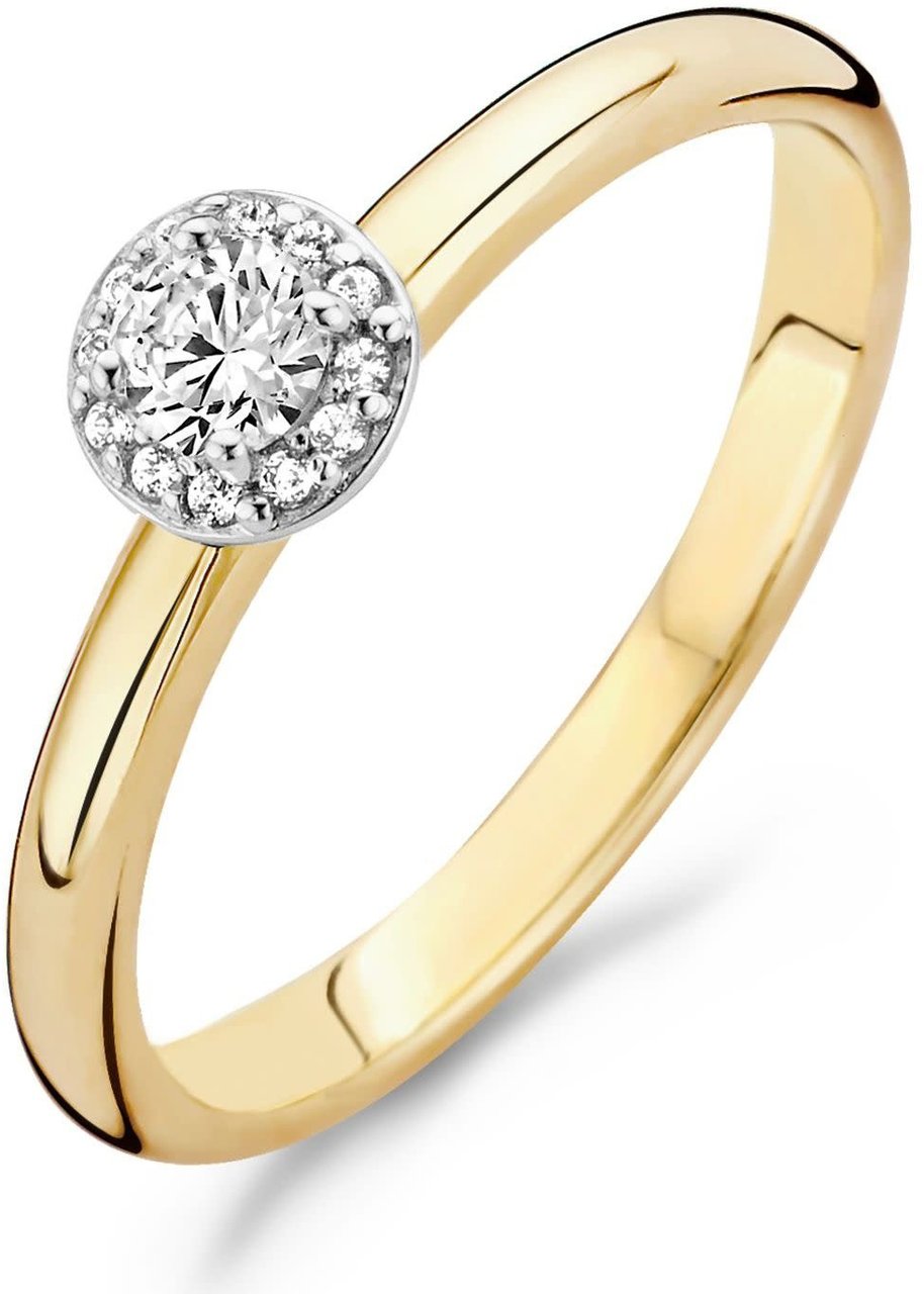 Blush 1131BZI/54 ring 14 krt geelgoud met zirkonia maat 54 Divers