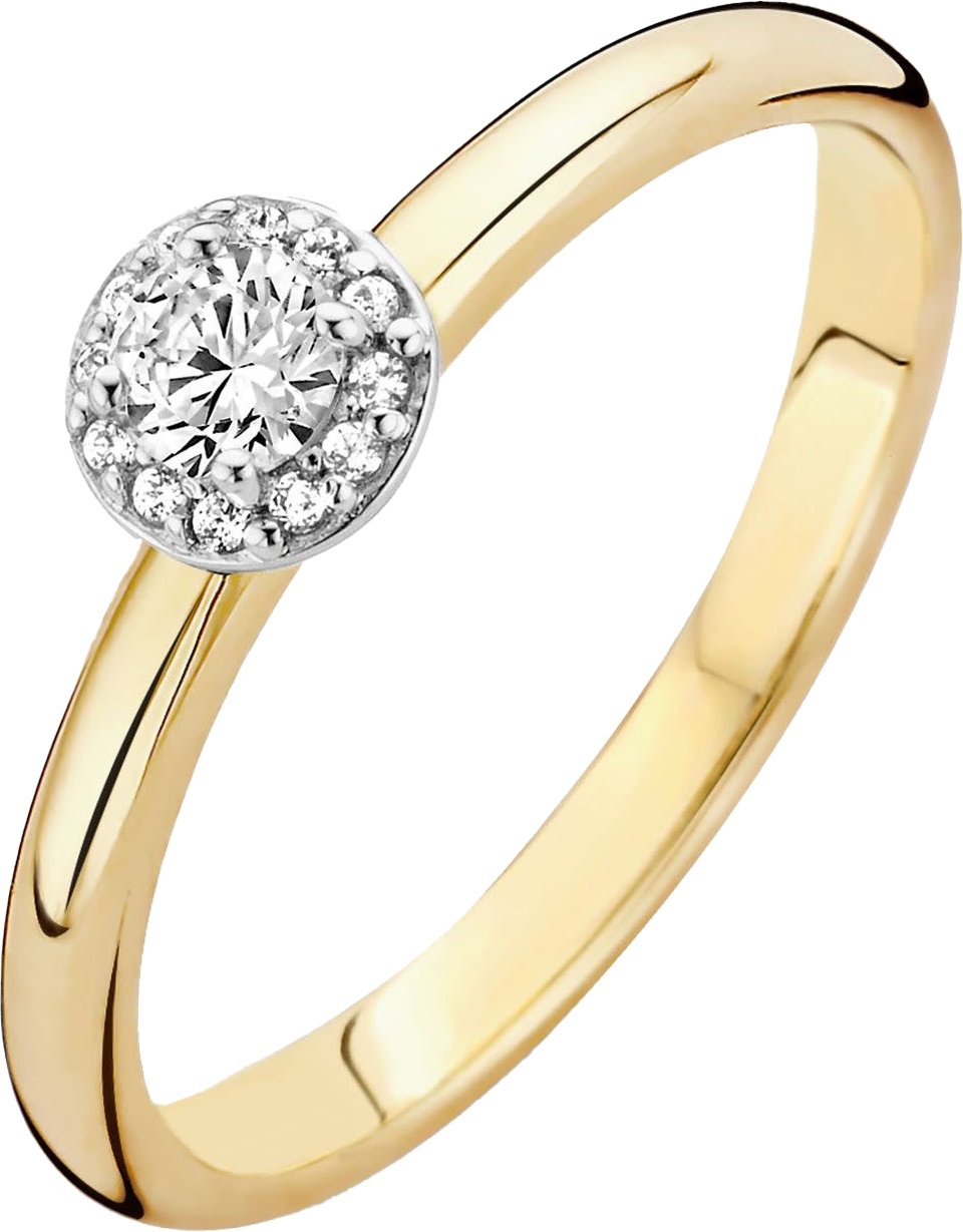 Blush 1131BZI/54 ring 14 krt geelgoud met zirkonia maat 54 Divers
