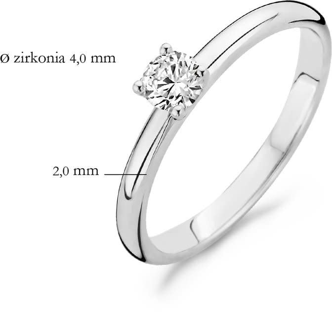 Blush 1132WZI/54 Ring 14 krt witgoud met zirkonia maat 54 Divers