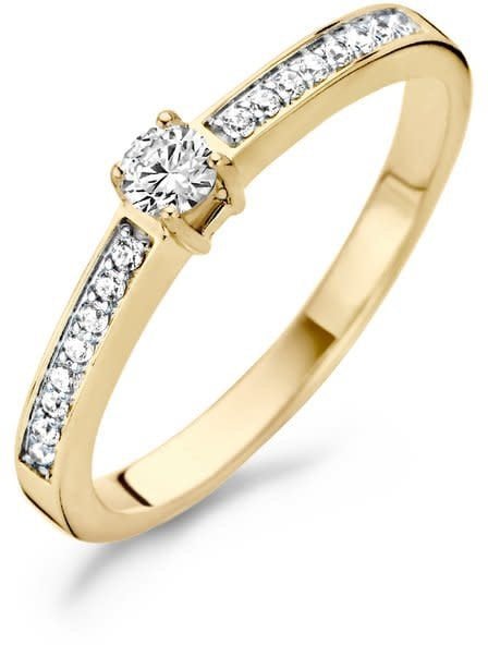 Blush 1145BZI/54 Ring 14 krt geelgoud met zirkonia maat 54 Goud