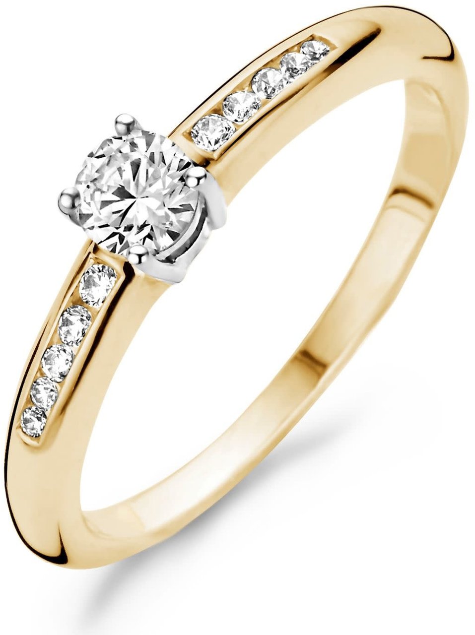 Blush Blush Ring 1155BZI/54 14k Geelgoud met Zirkonia Maat 54 Divers