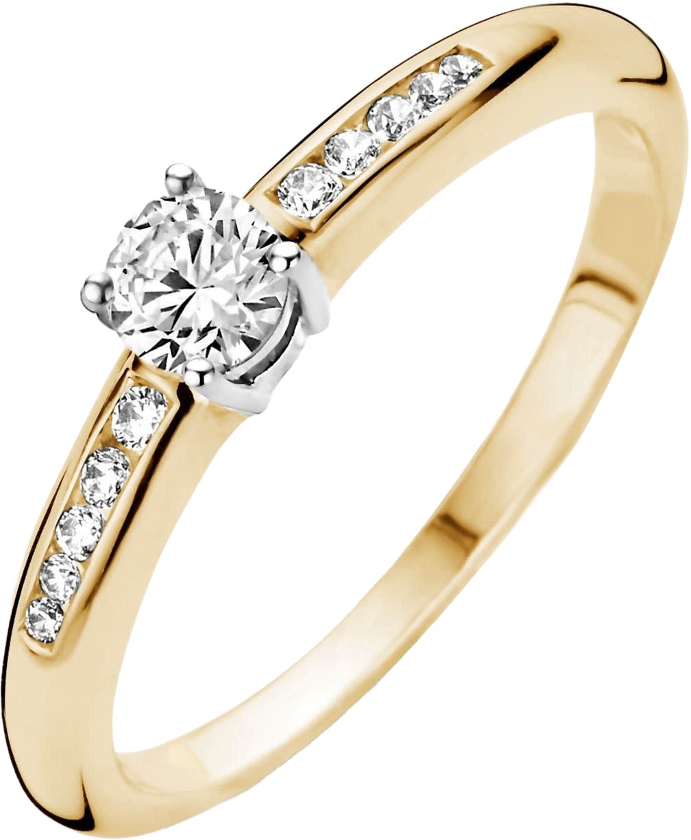 Blush Blush Ring 1155BZI/54 14k Geelgoud met Zirkonia Maat 54 Goud