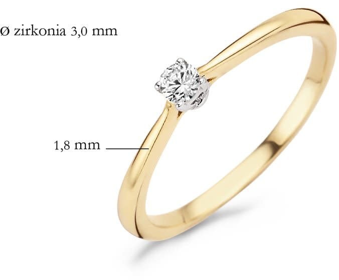 Blush 1186BZI/54 Ring 14 krt geelgoud met zirkonia maat 54 Divers