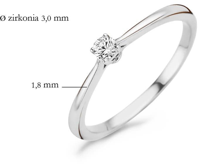 Blush 1186WZI/52 Ring 14 krt witgoud met zirkonia maat 52 Divers
